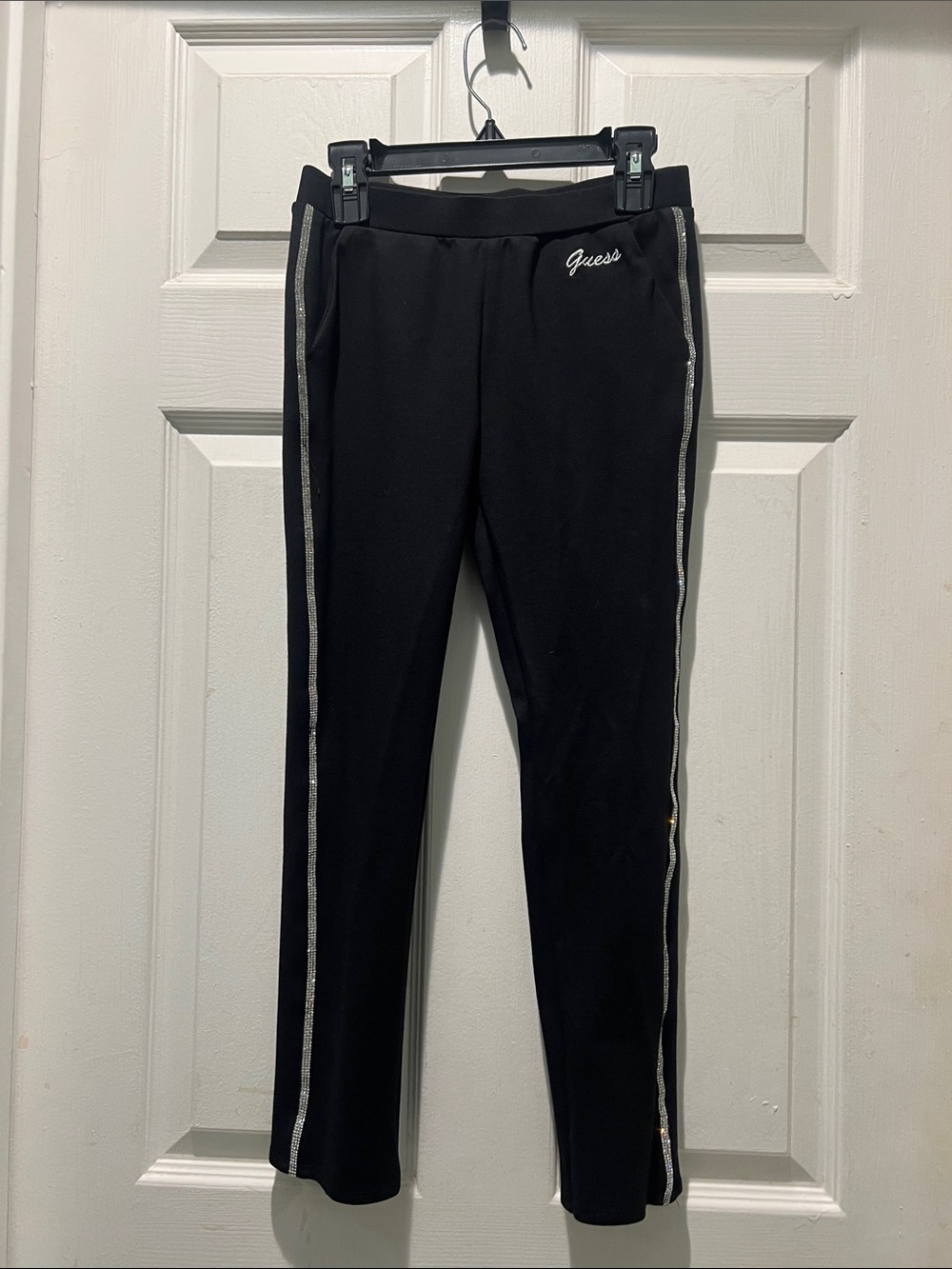 GUESS Black Joggers with Metallic Side Stripe